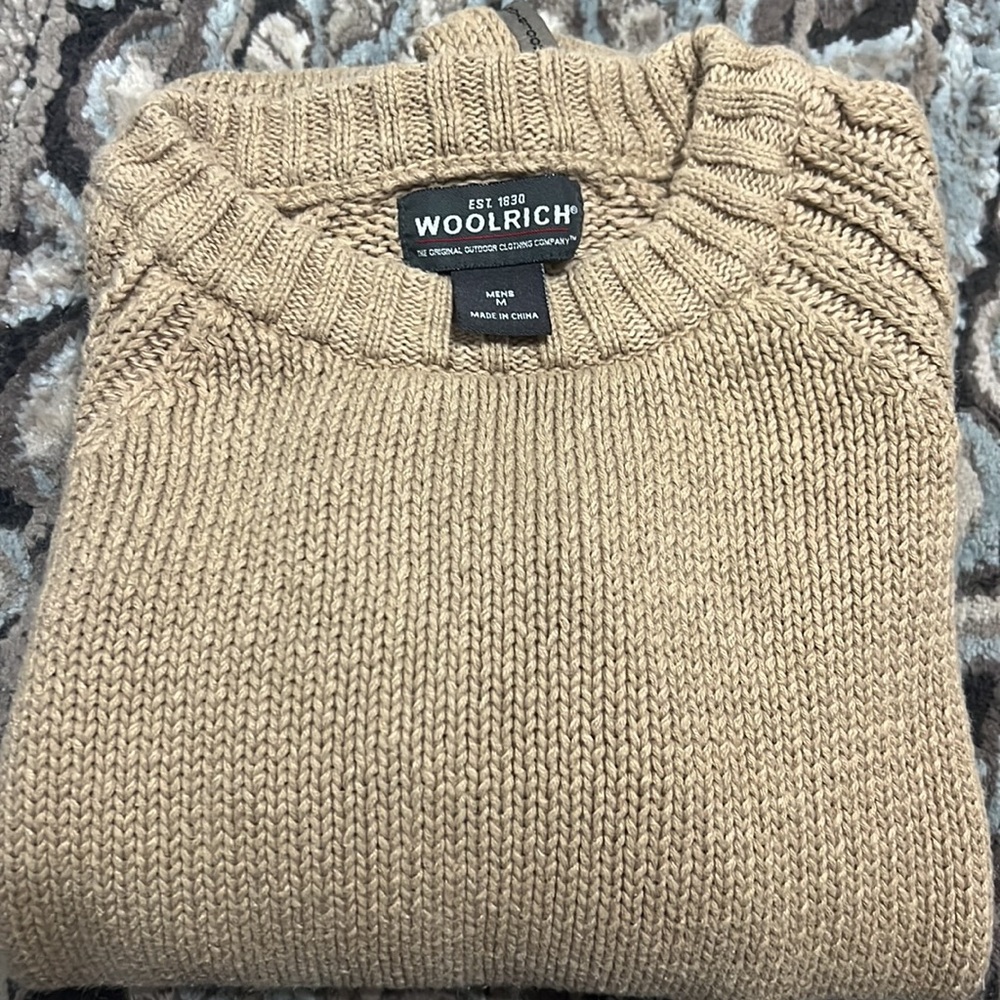 Woolrich Men's Crewneck Sweater in Tan